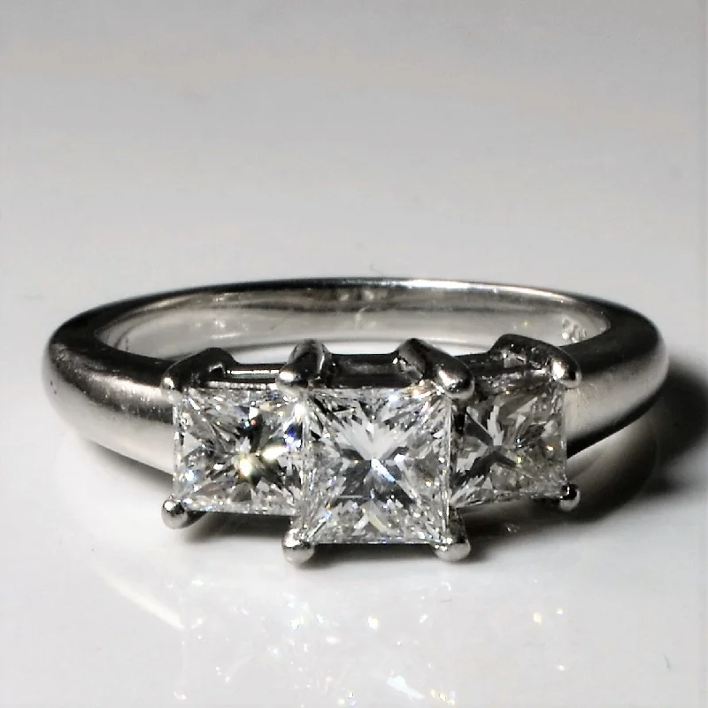 Shop Handcrafted Jewelry At Special Promotional Rates Three Stone Princess Diamond Ring | 1.53ctw | SZ 6.75 |