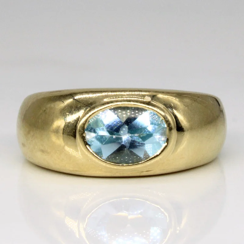 Sparkle More For Less – Jewelry Sale Happening Now Low Profile Bezel Set Blue Topaz Ring | 1.30ct | SZ 6 |