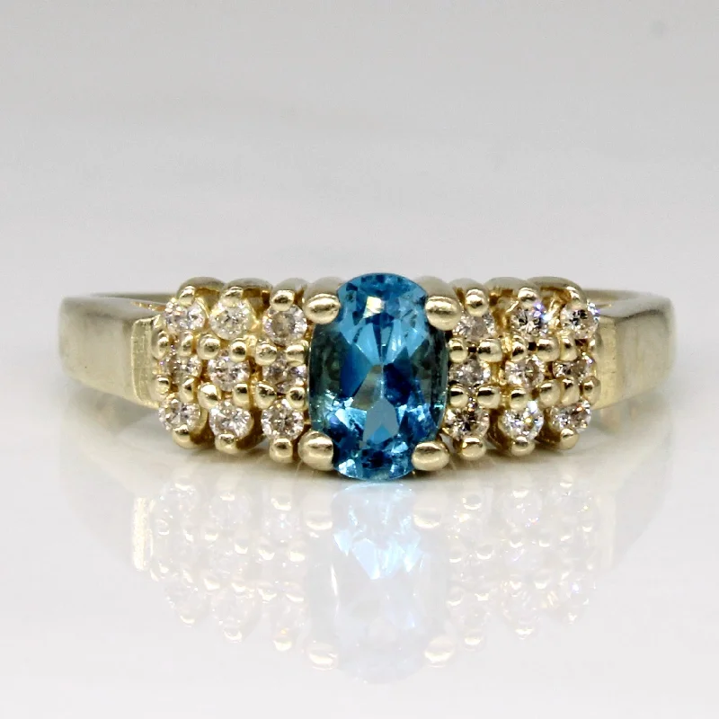 Limited-Stock Jewelry Sale – Shop Before It's Gone Blue Topaz & Diamond Engagement Ring | 0.48ct, 0.09ctw | SZ 6.25 |