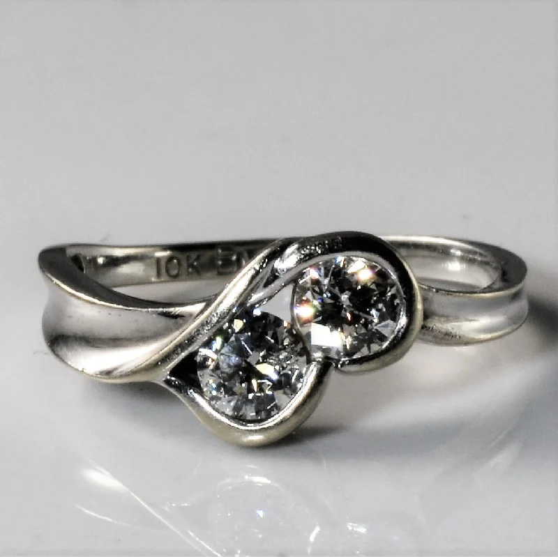 Upgrade Your Jewelry Collection For Less Toi et Moi Diamond Bypass Ring | 0.46ctw | SZ 5 |