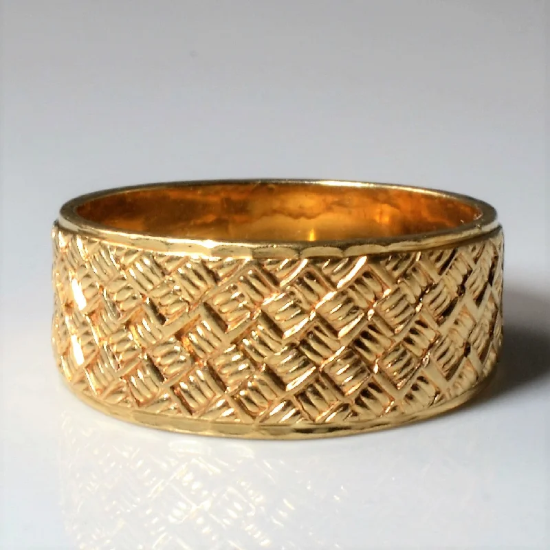 Discover Unique Jewelry With Special Limited-Time Offers Weave Textured Yellow Gold Band | SZ 10.5 |