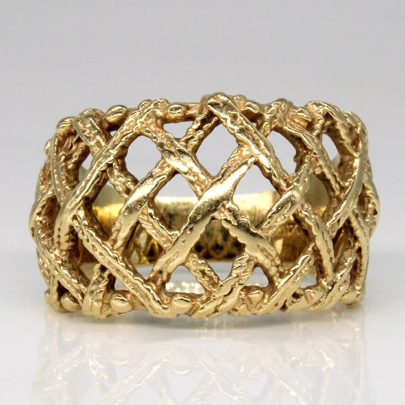 Personalized Jewelry At Special Discount Rates Yellow Gold Lattice Ring | SZ 8.25 |