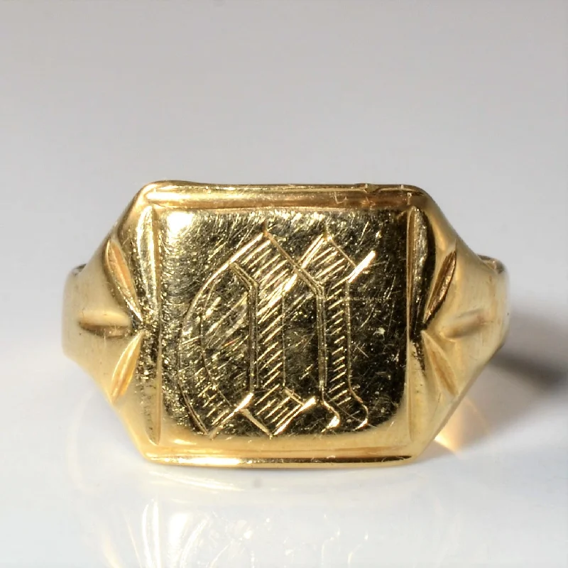 Dazzle In Elegance With Our Biggest Jewelry Sale Yellow Gold Initial 'W' Signet Ring | SZ 8.5 |