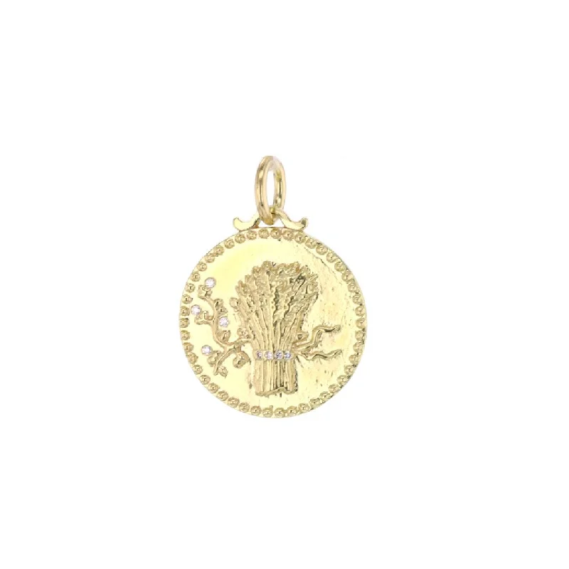Dazzle In Elegance With Our Biggest Jewelry Sale 0.03 ctw Diamond Wheat Abundance Medallion Pendant Dazzle In Elegance With Our Biggest Jewelry Sale 0.03 ctw Diamond Wheat Abundance Medallion Pendant