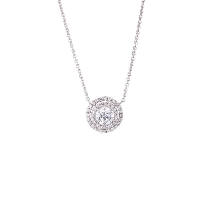 Holiday Jewelry Sale – Perfect Gifts At Great Prices 1.25 ct Diamond with 0.44ctw Double Halo Diamond Pendant Necklace