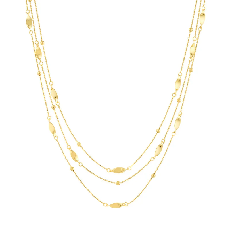 Limited-Time Jewelry Sale – Don't Miss These Deals 14k Gold Three Layer Chain Necklace, 17" Limited-Time Jewelry Sale – Don't Miss These Deals 14k Gold Three Layer Chain Necklace, 17"