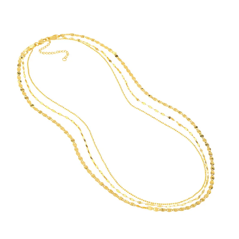 Unmissable Discounts On Timeless Jewelry Pieces 14k Gold Triple Strand Necklace