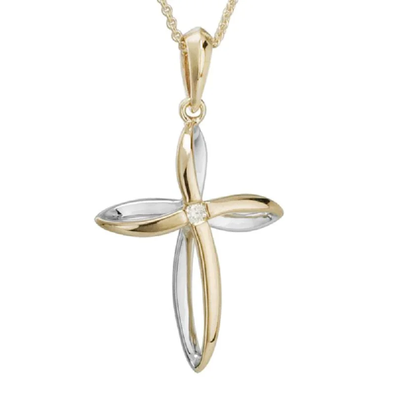 Sparkle In Style With Our Best Jewelry Deals 14k Two-Tone Loop Cross Pendant