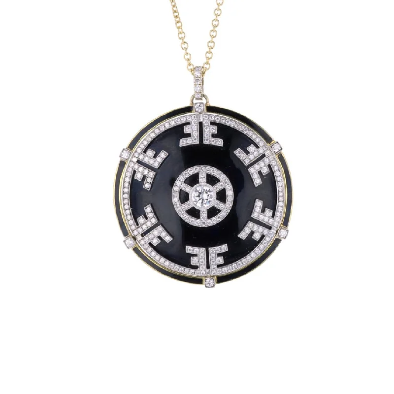 Customized Silver Jewelry For Unique Style 2.0 ctw Diamond Enamel Pendant