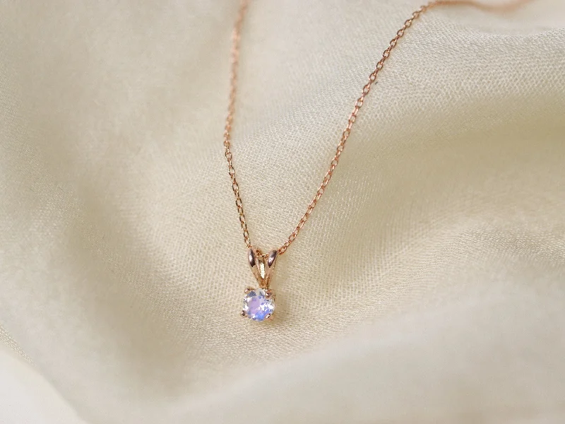 Gorgeous Jewelry, Limited-Time Savings Moonstone Necklace, 4mm Round Faceted