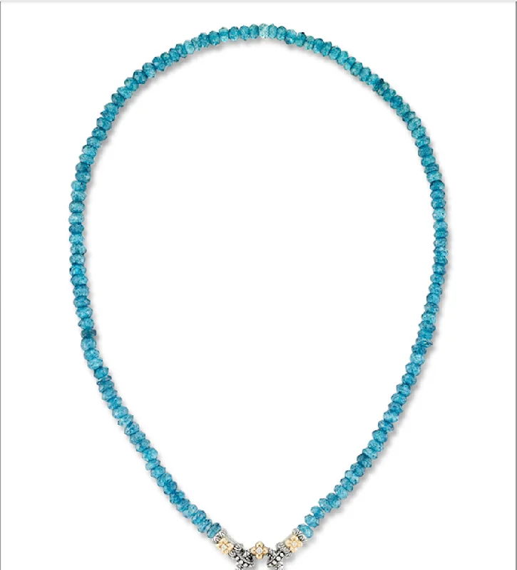 Exclusive Jewelry Offers – Sparkle For Less Signature Collection Bead Necklace Clip Endcaps – Deep Ocean Blue Quartz & Diamond (Advanced Order)