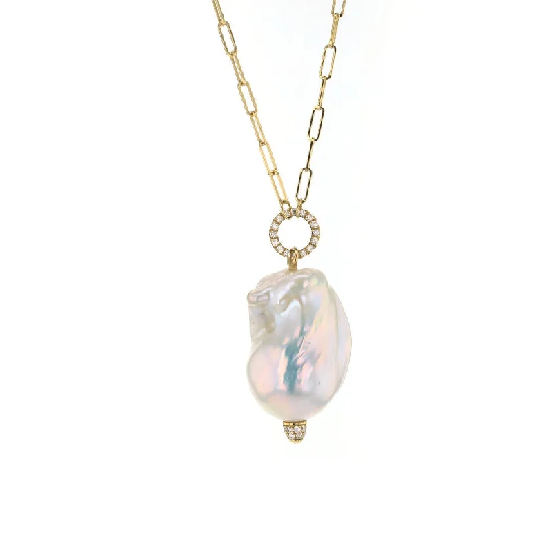 Personalized Jewelry At Special Discount Rates Barouque Pearl & Diamond Necklace