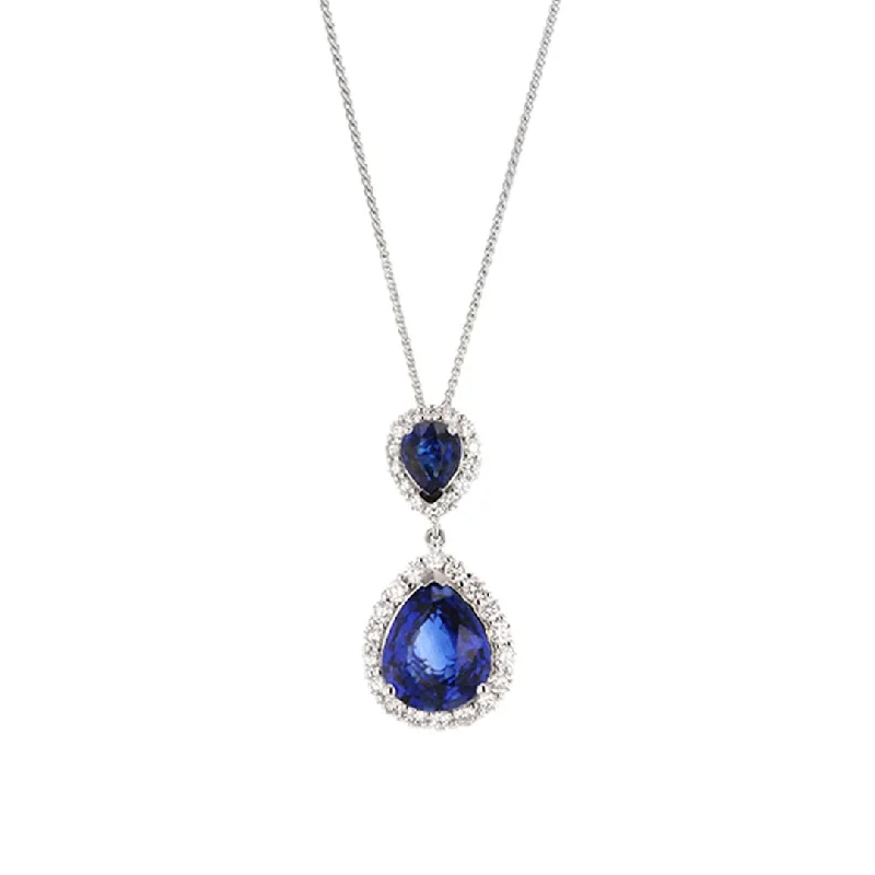 The Jewelry Sale You've Been Waiting For Is Here Blue Sapphire & Diamond Pendant Necklace The Jewelry Sale You've Been Waiting For Is Here Blue Sapphire & Diamond Pendant Necklace