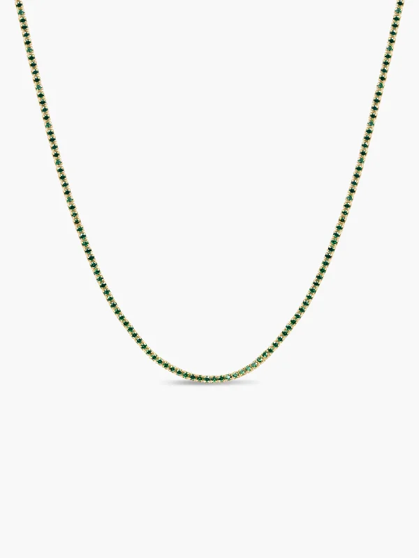 Celebrate Every Occasion With Sparkling Savings Classic Tennis Necklace - Green