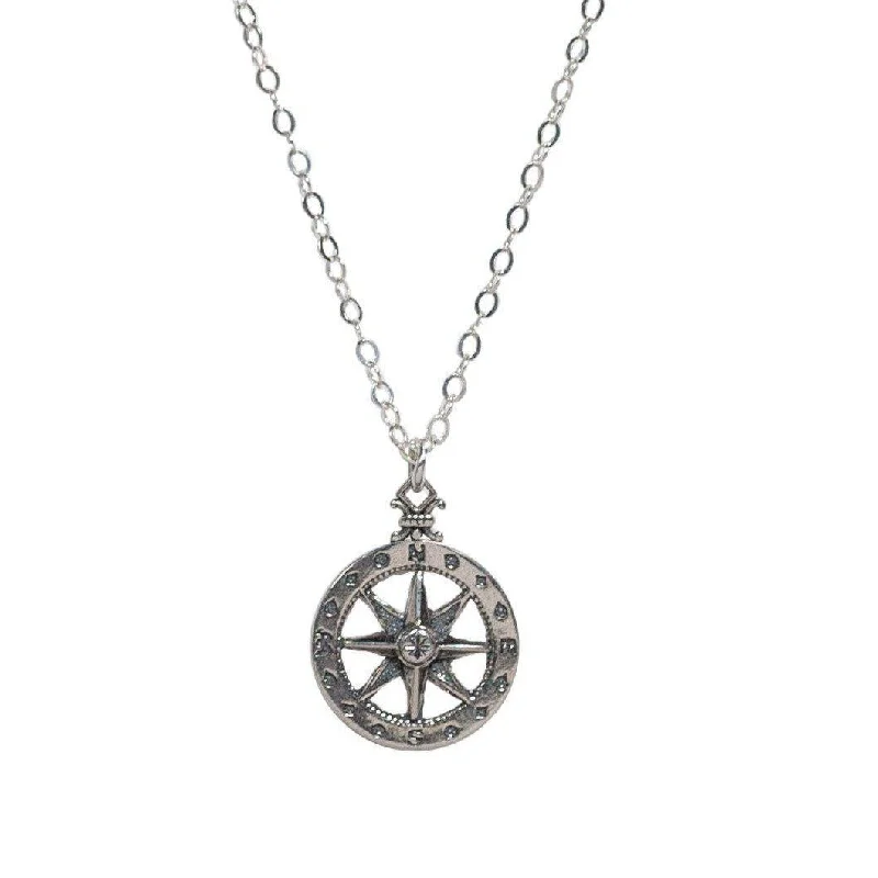 Exclusive Jewelry Offers – Sparkle For Less Compass Rose Necklace in Silver