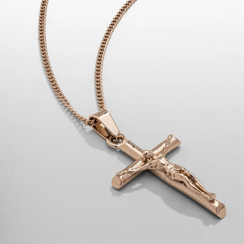 Waterproof Stainless Steel Jewelry For Lasting Beauty Crucifix (Rose Gold)