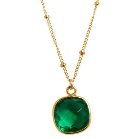 Buy More, Save More On Stunning Jewelry Pieces Cushion Cut Necklace in Green Onyx