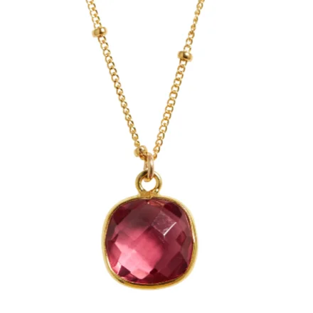 Exclusive Jewelry Bundles At Discounted Prices Cushion Cut Necklace in Pink Topaz