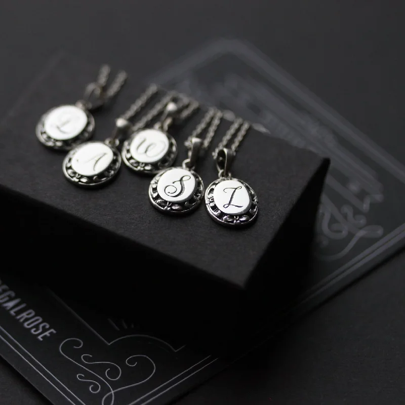 Limited-Stock Jewelry Sale – Once It's Gone, It's Gone DARK GARDEN. Ornate Initial Necklace (A - M) Limited-Stock Jewelry Sale – Once It's Gone, It's Gone DARK GARDEN. Ornate Initial Necklace (A - M)