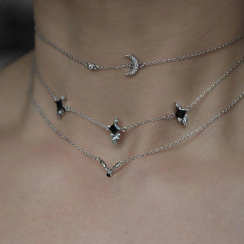 Celebrate With Sparkle – Jewelry Sale Now Live DYNASTY. Black Spinel Trilogy Chain Choker - Silver Celebrate With Sparkle – Jewelry Sale Now Live DYNASTY. Black Spinel Trilogy Chain Choker - Silver
