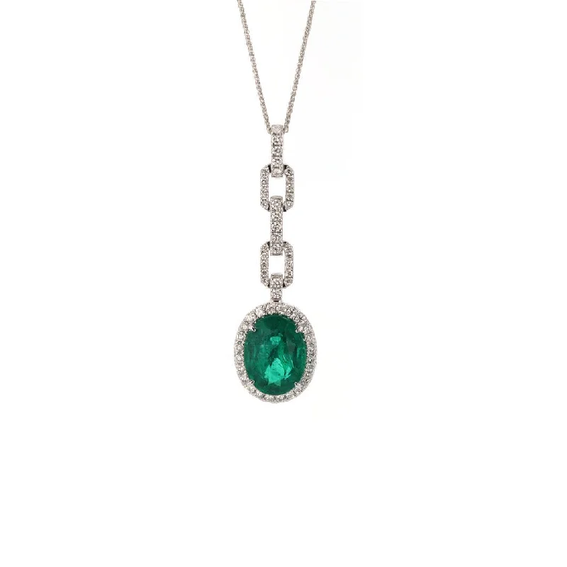 Best-Selling Jewelry Styles Now At Exclusive Discounts Emerald & Diamond Halo Drop Pendant Necklace Best-Selling Jewelry Styles Now At Exclusive Discounts Emerald & Diamond Halo Drop Pendant Necklace
