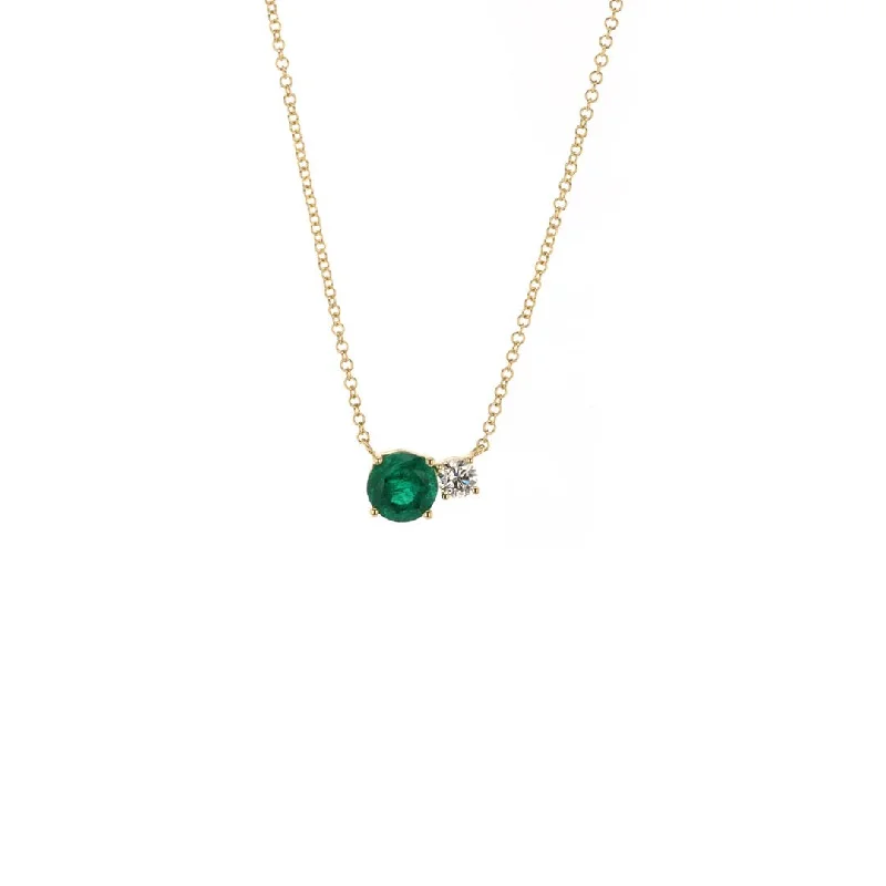 Your Perfect Accessory Now At The Best Price Emerald & Diamond Pendant Necklace