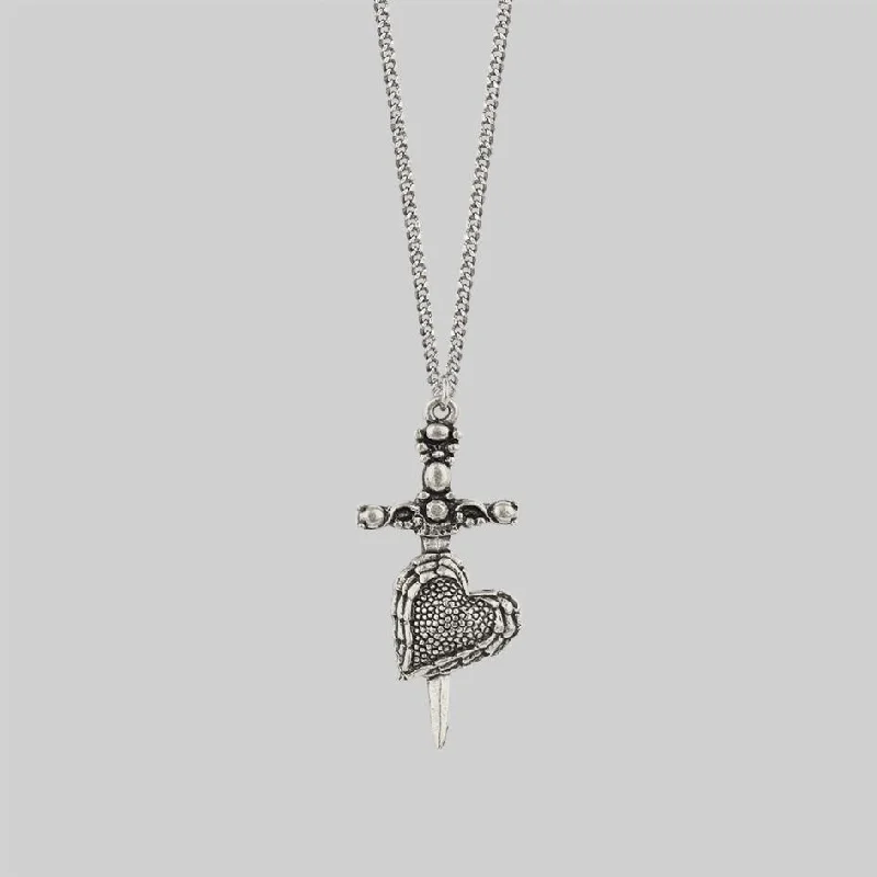 Limited-Time Offer On Elegant Jewelry Pieces FORBIDDEN. Heart Dagger Necklace - Silver Limited-Time Offer On Elegant Jewelry Pieces FORBIDDEN. Heart Dagger Necklace - Silver