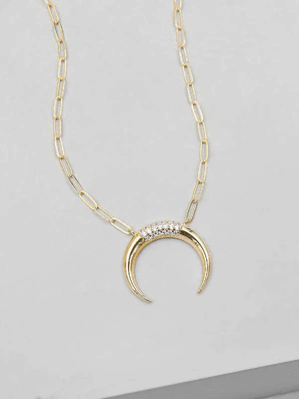 Affordable Gold-Plated Jewelry For Modern Fashion Half Moon Necklace