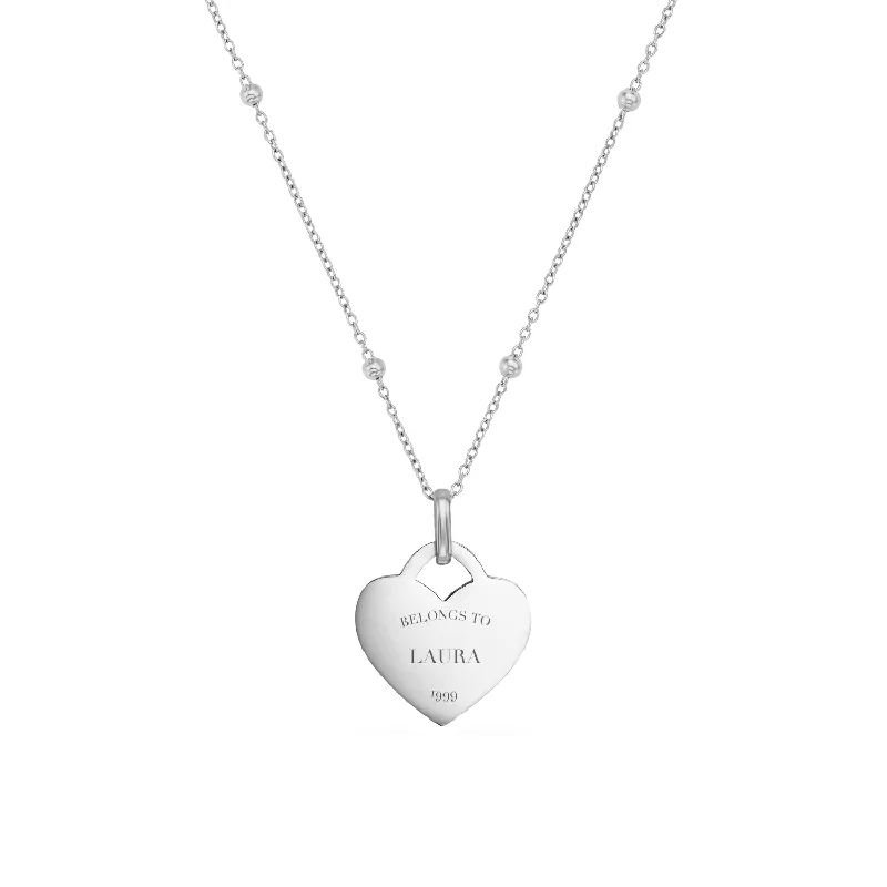 Luxury Jewelry Clearance – Shop Premium Styles Now Heart Token Necklace (Silver)