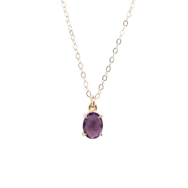 Romantic Heart-Shaped Jewelry For Special Gifts Oval Amethyst Necklace