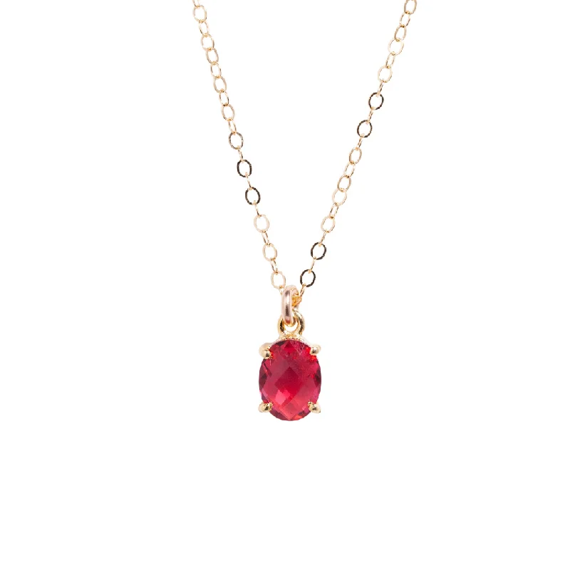 Exclusive Jewelry Sale – Limited-Time Discounts Oval Red Tourmaline Necklace