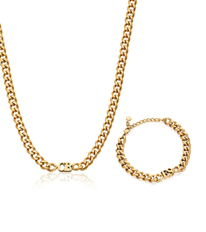 Clearance Sale On High-End Jewelry Collections Initial Curb Bundle (Gold)