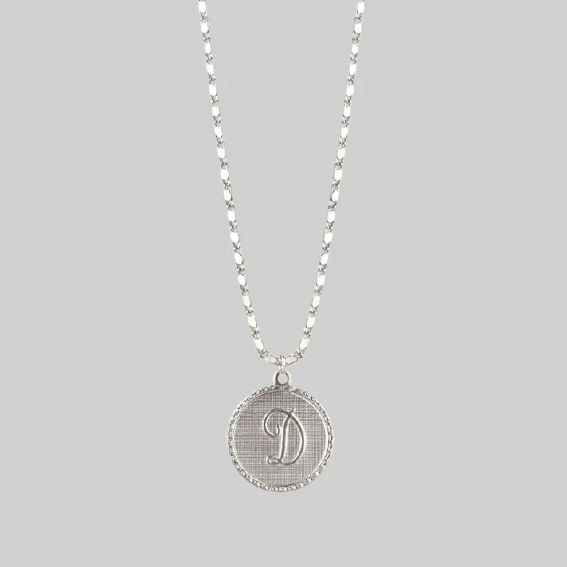 Affordable Luxury Jewelry For Every Occasion Initial Medallion Silver Necklace (A - M) Affordable Luxury Jewelry For Every Occasion Initial Medallion Silver Necklace (A - M)