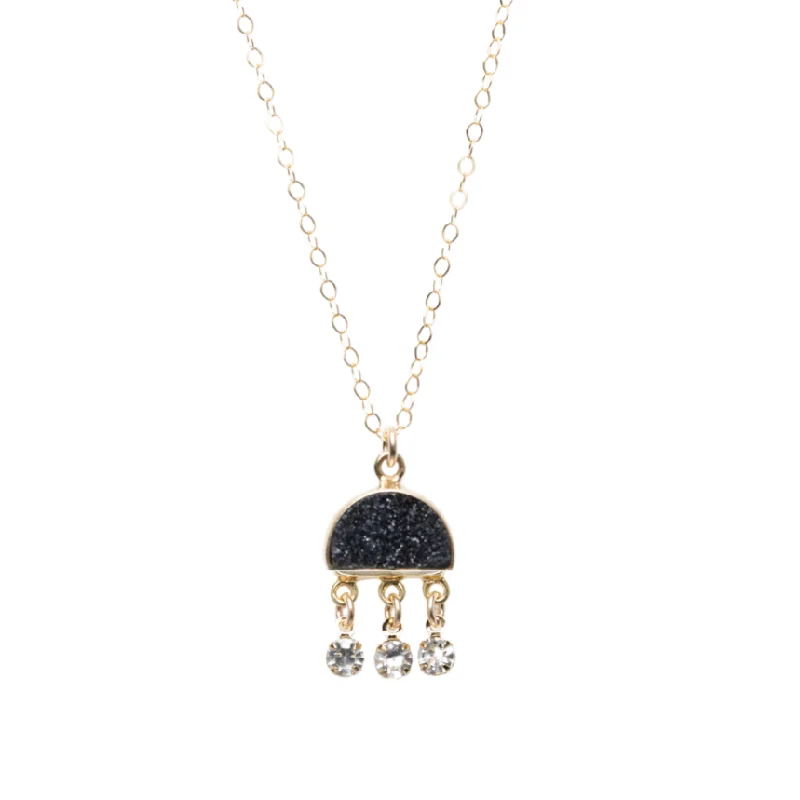 High-End Jewelry, Now More Affordable Than Ever June Necklace in Black Druzy