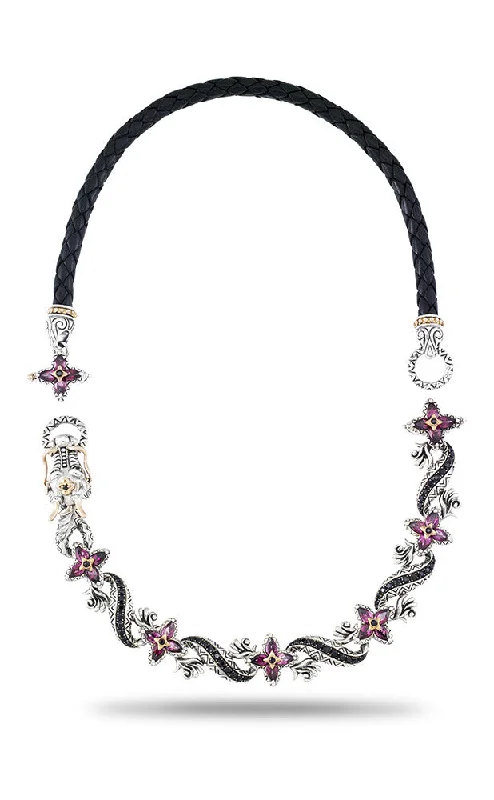 Seasonal Jewelry Deals – Elevate Your Style Karma Works Dragon Bracelet Extender – Black Sapphire & Pink Garnet