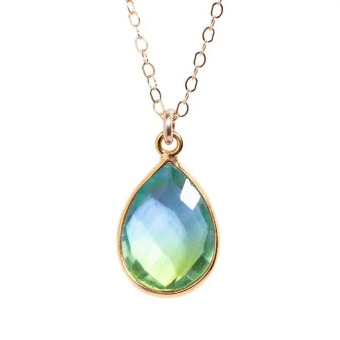 Get The Best Deals On Timeless Jewelry Pieces Kiwi & Yellow Teardrop Necklace