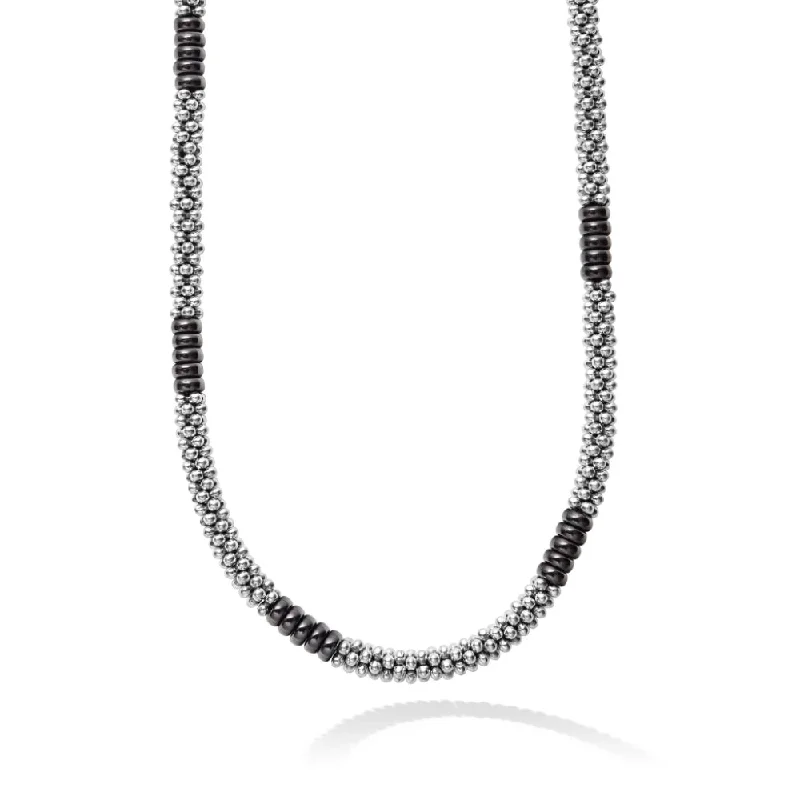 Elegant Jewelry, Exclusive Prices – Shop Now Lagos Black Caviar Silver Station Ceramic Beaded Necklace Elegant Jewelry, Exclusive Prices – Shop Now Lagos Black Caviar Silver Station Ceramic Beaded Necklace