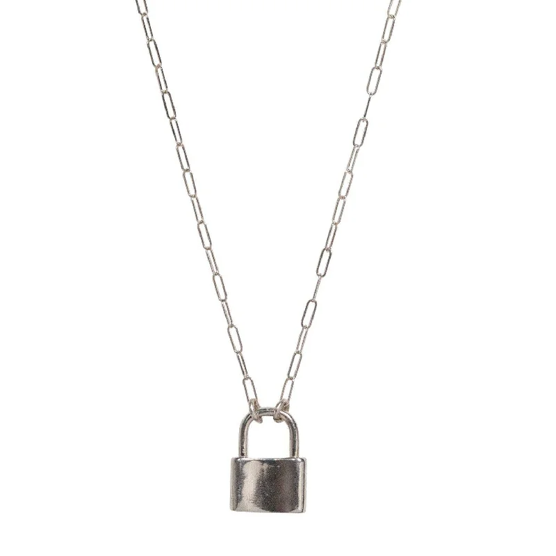 Chic And Stylish Jewelry At Exclusive Prices Lock Necklace in Silver