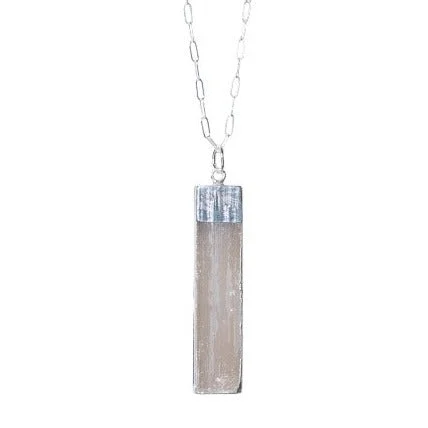 Huge Savings On Timeless Jewelry Collections Long Selenite Necklace in Silver