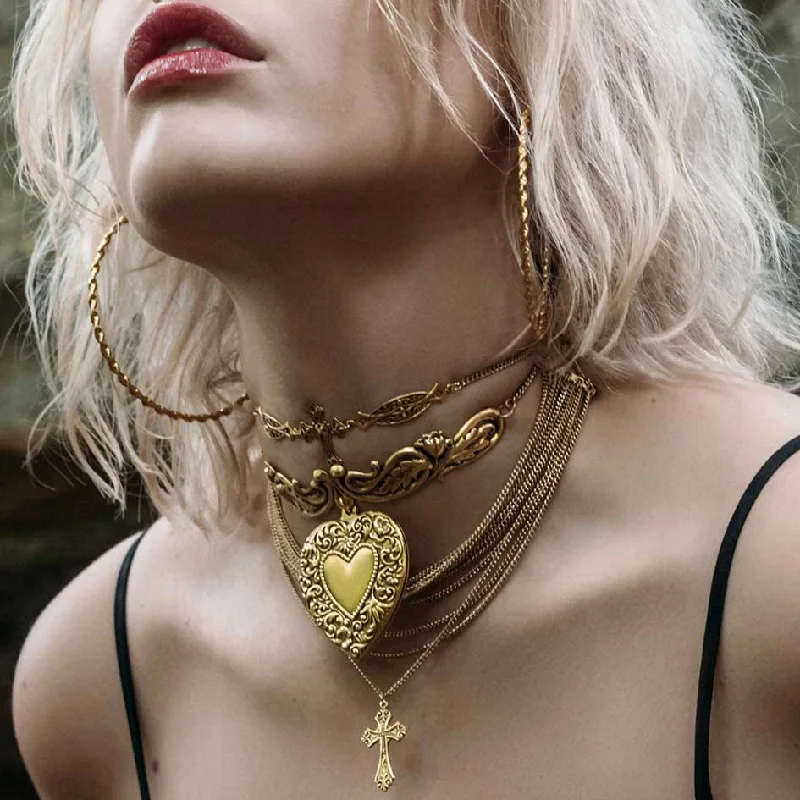 Save On Luxury Jewelry Pieces – Limited-Time Offers LOVE STRUCK. Ornate Heart Choker - Gold Save On Luxury Jewelry Pieces – Limited-Time Offers LOVE STRUCK. Ornate Heart Choker - Gold