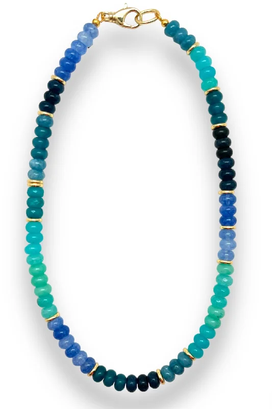 Get Your Favorite Jewelry At The Best Price Multi Blue Jade Beaded Necklace