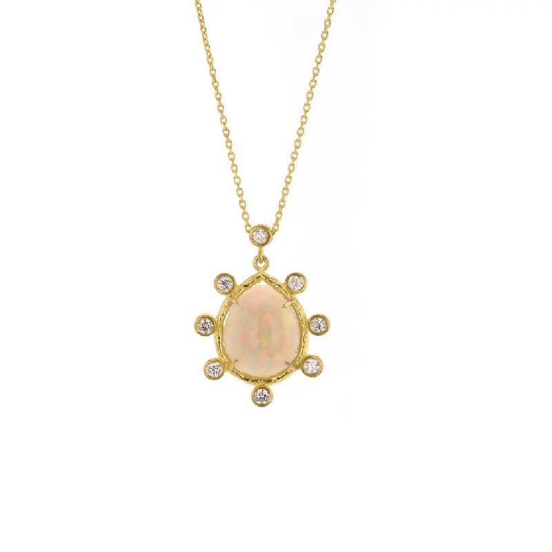 Affordable Luxury Jewelry For Every Occasion Opal & Diamond Pendant Necklace