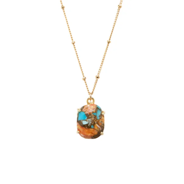 Elegant Necklaces And Bracelets At Limited-Time Offers Oyster Turquoise Oval Necklace