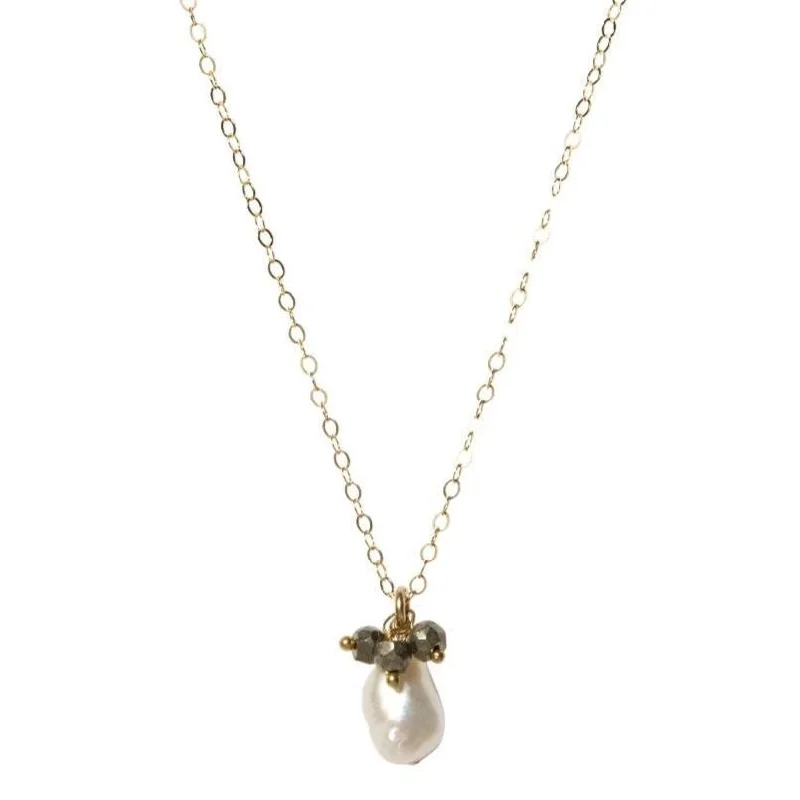 High-End Jewelry, Now More Affordable Than Ever Pearl and Pyrite Keepsake Necklace