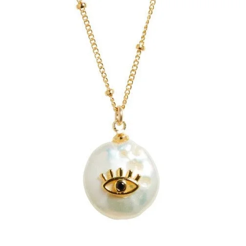 Trending Jewelry Now Available At Exclusive Prices Pearl & Eye Necklace