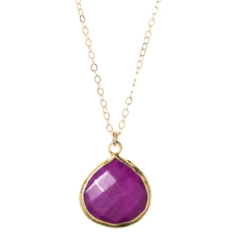 Trending Jewelry Styles Now At Limited-Time Discounts Plum Jasper Teardrop Necklace