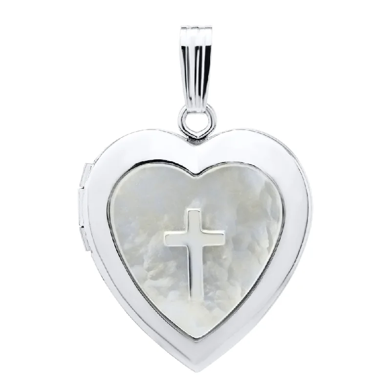 Exclusive Jewelry Sale – Grab Timeless Pieces Now Silver & Mother of Pearl Heart with Cross Locket Necklace 18" Exclusive Jewelry Sale – Grab Timeless Pieces Now Silver & Mother of Pearl Heart with Cross Locket Necklace 18"