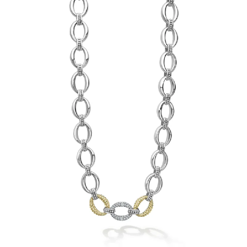 Elegant Jewelry Styles At Budget-Friendly Prices Lagos Caviar Lux Single Station Diamond Link Necklace Elegant Jewelry Styles At Budget-Friendly Prices Lagos Caviar Lux Single Station Diamond Link Necklace
