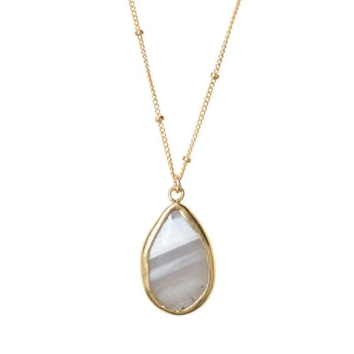 Huge Savings On Timeless Jewelry Collections Striped Agate Teardrop Necklace