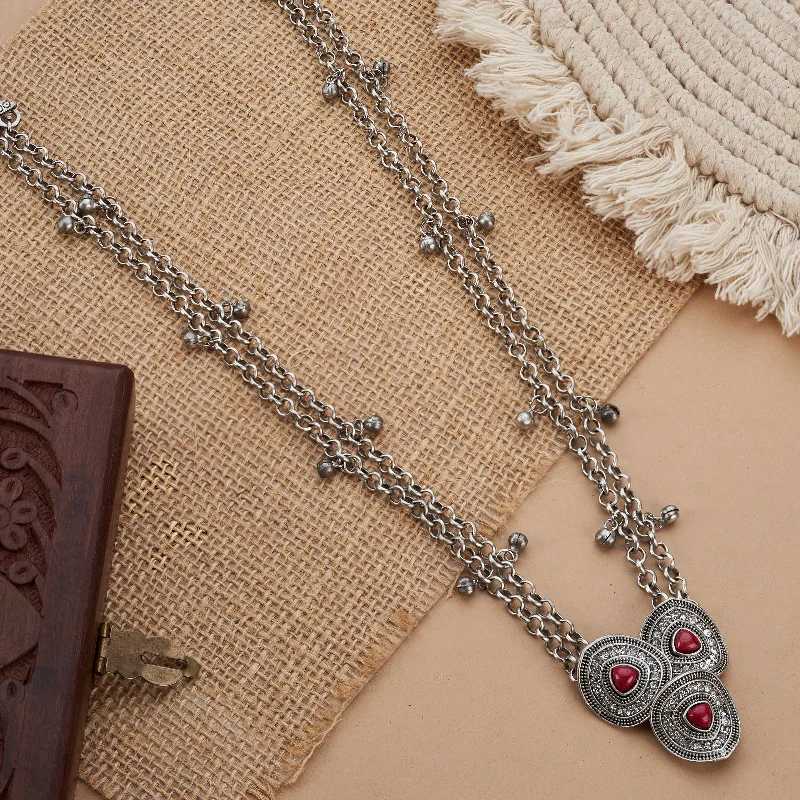 Exclusive Gemstone Jewelry At Special Prices Teejh Vyomini Silver Mehroon Necklace